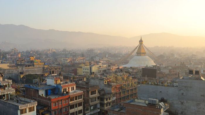 panoramic view over Kathmandu, the capital of Nepal 