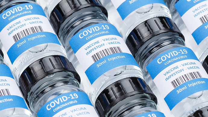  Coronavirus Vaccine bottle Corona Virus COVID-19 Covid vaccines background square bottles.