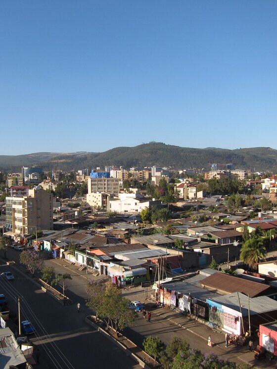 Addis Ababa, city, houses, sky