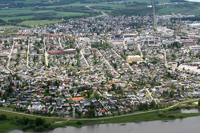 Aerial photo of Lillestrøm municipality